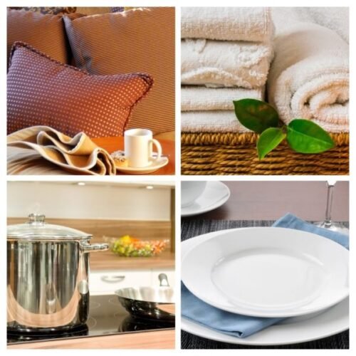 houseware rentals including linens and kitchen necessities
